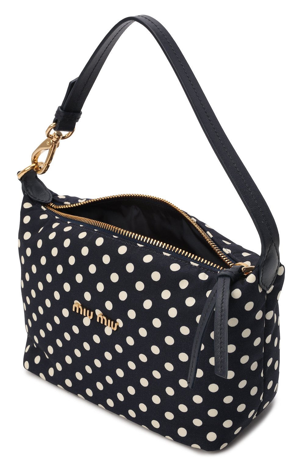 Женская сумка MIU MIU черно-белого цвета, арт. 5NE841-2DPC-F02J7 | Фото 5 (Сумки-технические: Сумки top-handle; Размер: mini; Материал: Текстиль)