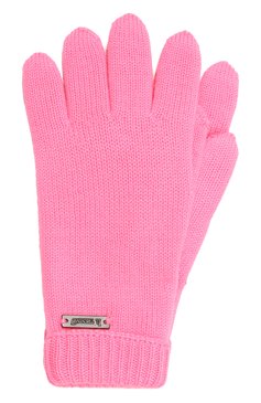 Детские шерстяные перчатки IL TRENINO розового цвета, арт. CL-4063/J | Фото 1 (Материал: Текстиль, Шерсть; Материал сплава: Проставлено; Нос: Не проставлено)