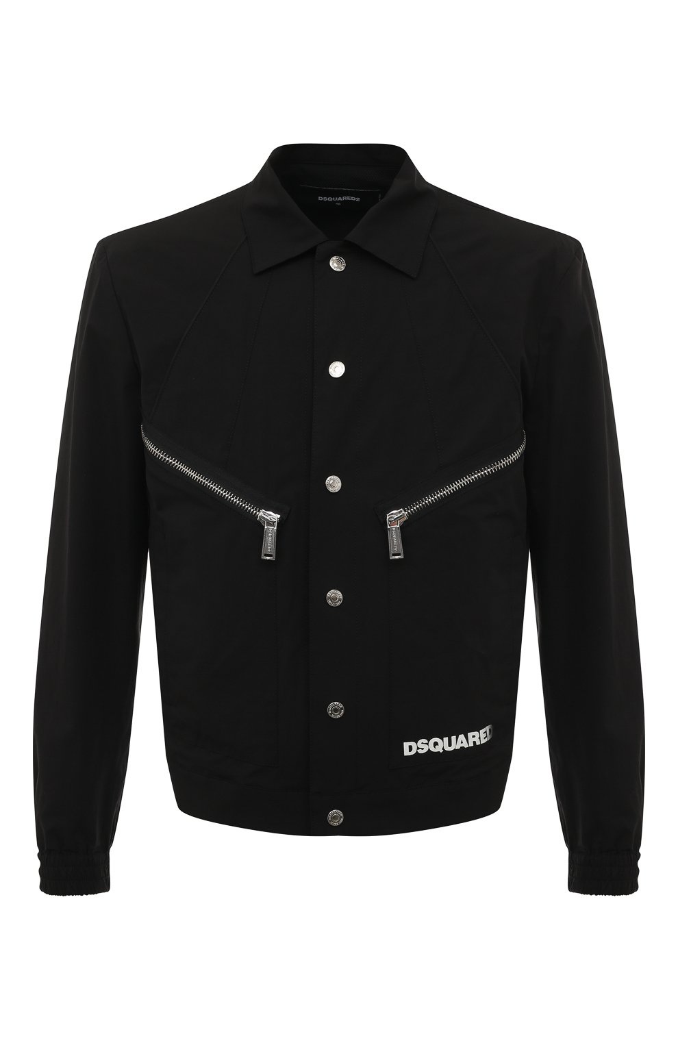 Куртки Dsquared2, Хлопковая куртка Dsquared2, Италия, Чёрный, Хлопок: 97%; Эластан (Полиуретан): 3%; Подкладка-полиамид: 100%;, 13300075  - купить