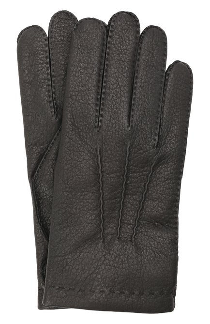 Мужские кожаные перчатки DENTS черного цвета, арт. 5-1547 | Фото 1 (Мужское Кросс-КТ: Кожа и замша; Материал: Натуральная кожа)