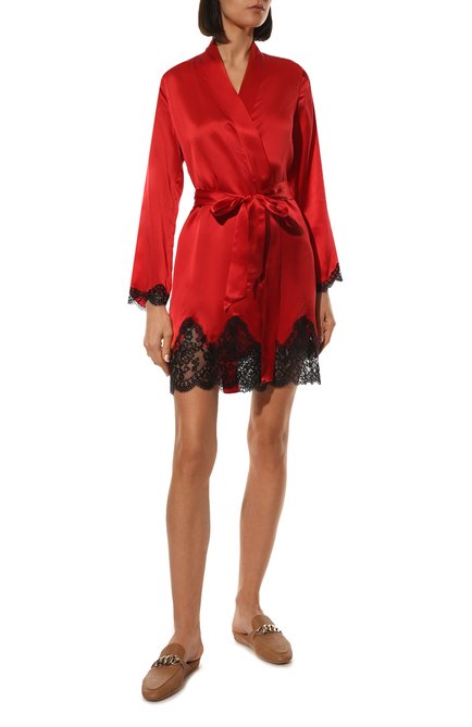 Женский шелковый халат AUBADE красного цвета, арт. QS65 | Фото 2 (Материал внешний: Шелк)