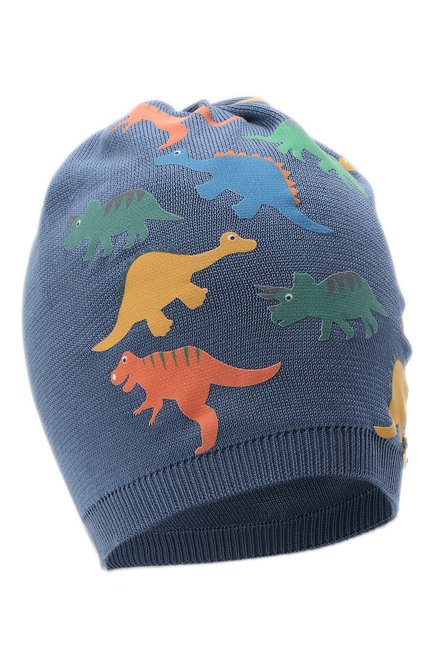 Детского хлопковая шапка IL TRENINO синего цвета, арт. 22 7805 | Фото 1 (Материал: Хлопок, Текстиль)