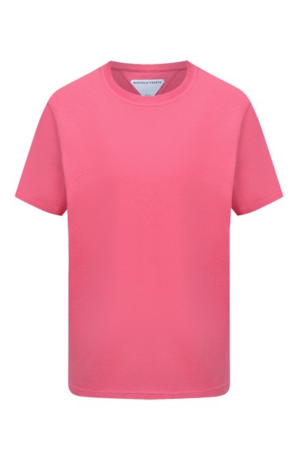 Женская хлопковая футболка BOTTEGA VENETA розового цвета по цене 31650 руб., арт. 649060/VF1U0 | Фото 1