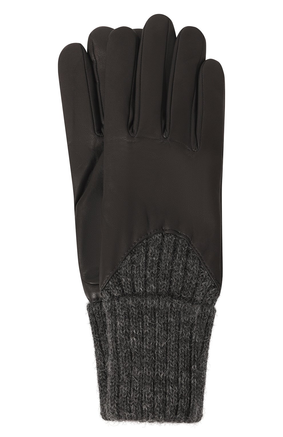 Женские кожаные перчатки AGNELLE темно-серого цвета, арт. CECILIA/A | Фото 1 (Материал: Натуральная кожа; Материал сплава: Проставлено; Нос: Не проставлено)
