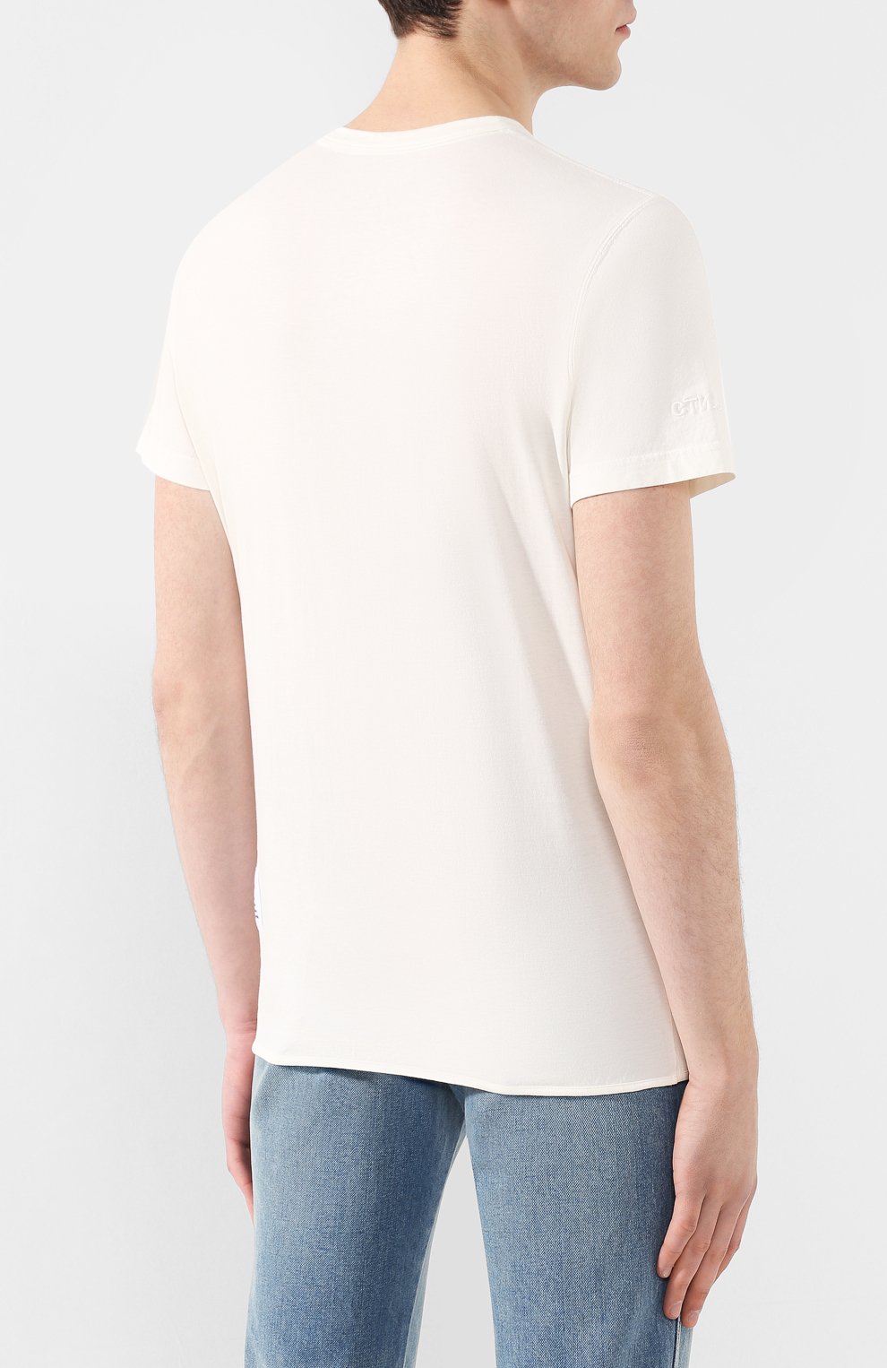 Мужская хлопковая футболка HERON PRESTON белого цвета, арт. HMAA011S209140220188 | Фото 4 (Рукава: Короткие; Длина (для топов): Стандартные; Стили: Гранж; Принт: С принтом; Мужское Кросс-КТ: Футболка-одежда; Материал внешний: Хлопок)