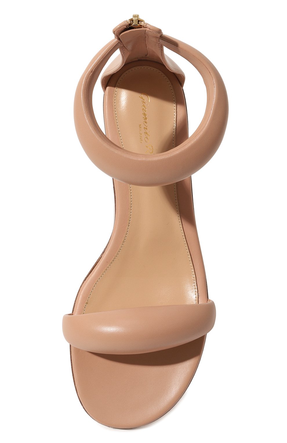 Женские кожаные сандалии bijoux GIANVITO ROSSI бежевого цвета, арт. G61604.05CU0.NAPPEAH | Фото 6 (Каблук высота: Низкий; Материал внутренний: Натуральная кожа; Подошва: Плоская)