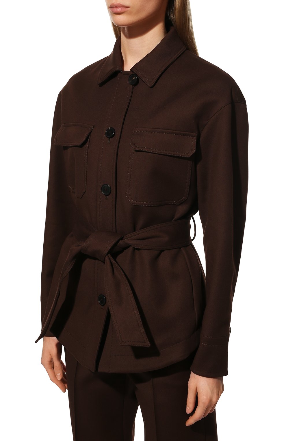 Женская хлопковая куртка WINDSOR темно-коричневого цвета, арт. 52 DJ801 10012270 | Фото 3 (Кросс-КТ: Куртка; Рукава: Длинные; Материал внешний: Хл�опок; Длина (верхняя одежда): Короткие; Стили: Кэжуэл)