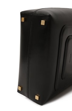 Женский сумка-тоут art deco MLOUYE черного цвета, арт. 10-051 | Фото 3 (Сумки-технические: Сумки-шопперы; Материал: Натуральная кожа; Ремень/цепочка: На ремешке; Размер: small)