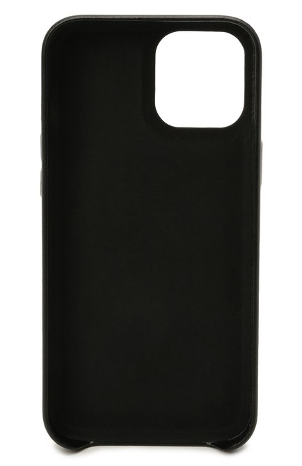 Кожаный чехол для iphone 12 pro max VETEMENTS черного цвета, арт. UA52SA500W 2409/W/BLACK/WHITE 12 PR0 MAX | Фото 2 (Женское Кросс-КТ: Кожа iPhone; Материал: Натуральная кожа)