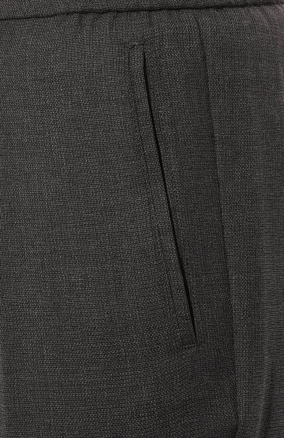 Мужские шерстяные брюки MARCO PESCAROLO темно-серого цвета, арт. CHIAIA/4718 | Фото 5 (Материал внешний: Шерсть; Длина (брюки, джинсы): Стандартные; Случай: Повседневный; Материал сплава: Проставлено; Нос: Не проставлено; Драгоценные камни: Проставлено; Материал подклада: Хлопок; Стили: Кэжуэл)