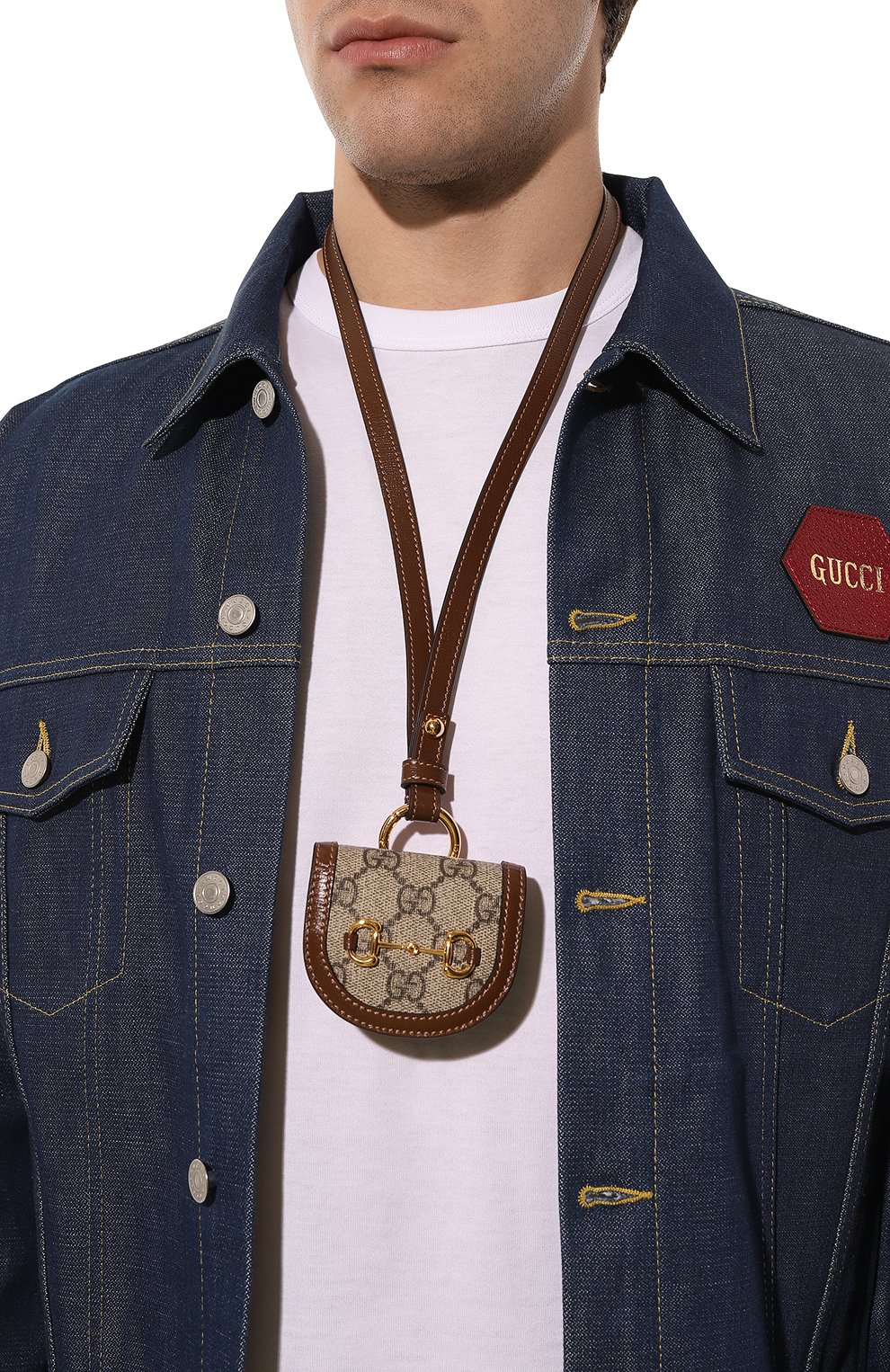 Чехол для airpods GUCCI коричневого цвета, арт. 643880 92TCG | Фото 2