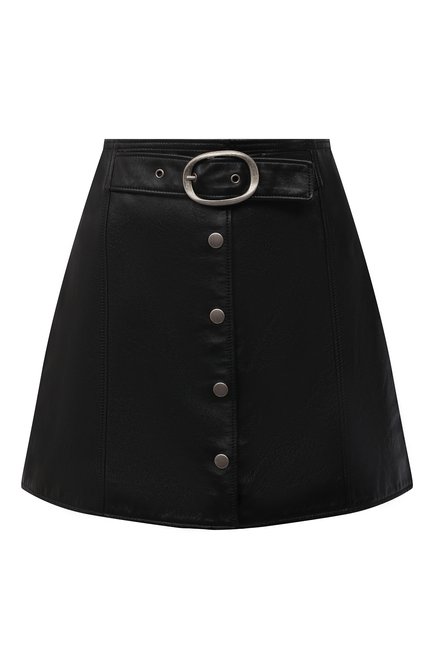Женская кожаная юбка SAINT LAURENT черного цвета по цене 265500 руб., арт. 664441/YCFC2 | Фото 1
