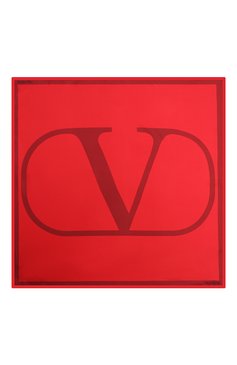 Женский шелковый платок  VALENTINO красного цвета, арт. UW2EI114/QZW | Фото 3 (Принт: С принтом; Материал: Текстиль, Шелк)