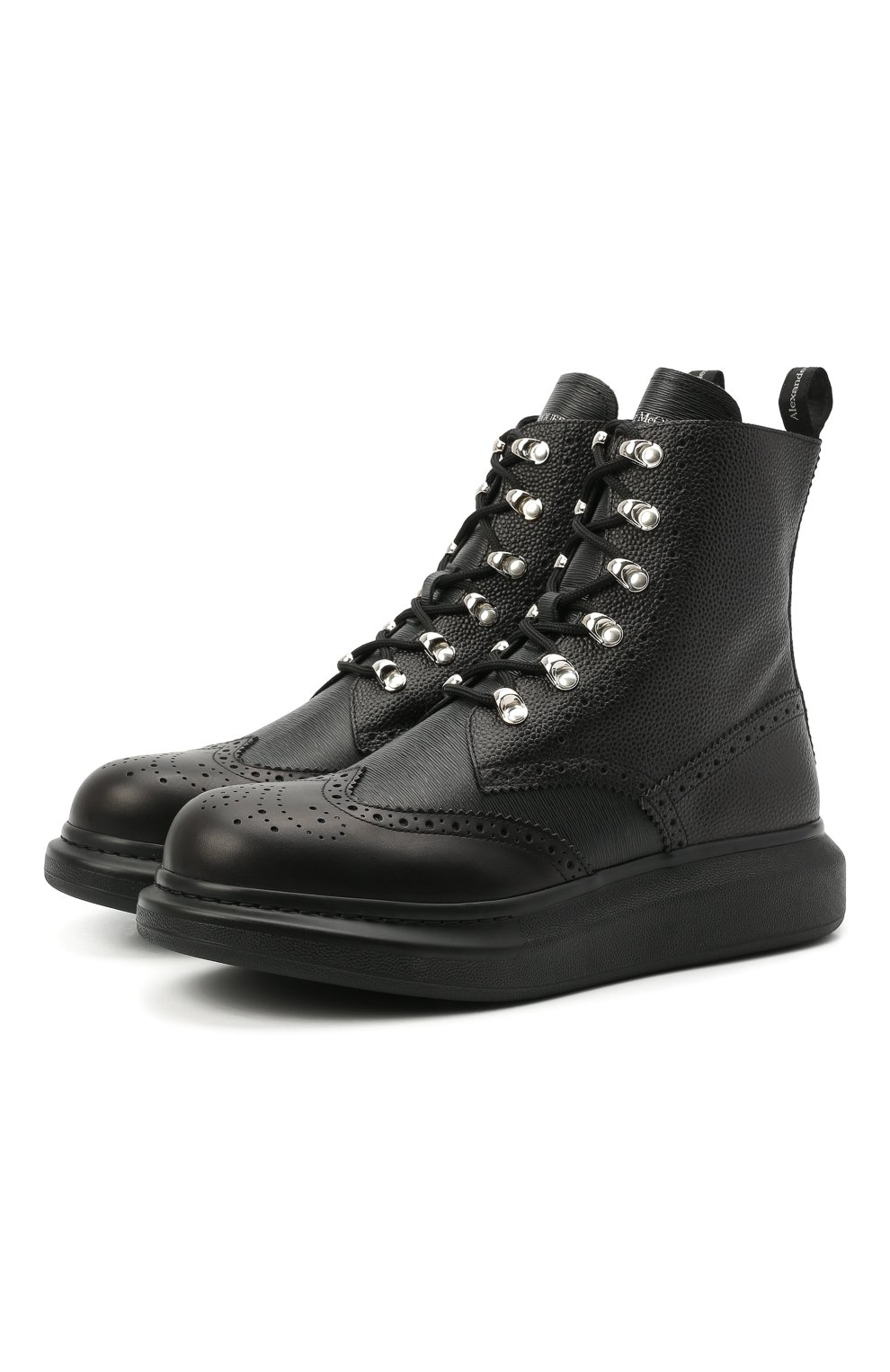 Кожаные ботинки Alexander McQueen Чёрный 645906/WHWX1 5542662