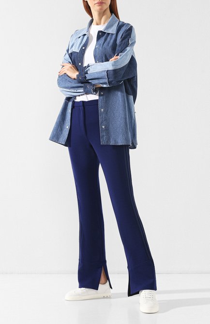 Женские шерстяные брюки GIORGIO ARMANI синего цвета, арт. 3GAP87/AJXAZ | Фото 2 (Длина (брюки, джинсы): Стандартные; Статус проверки: Проверена категория; Материал внешний: Шерсть; Женское Кросс-КТ: Брюки-одежда)