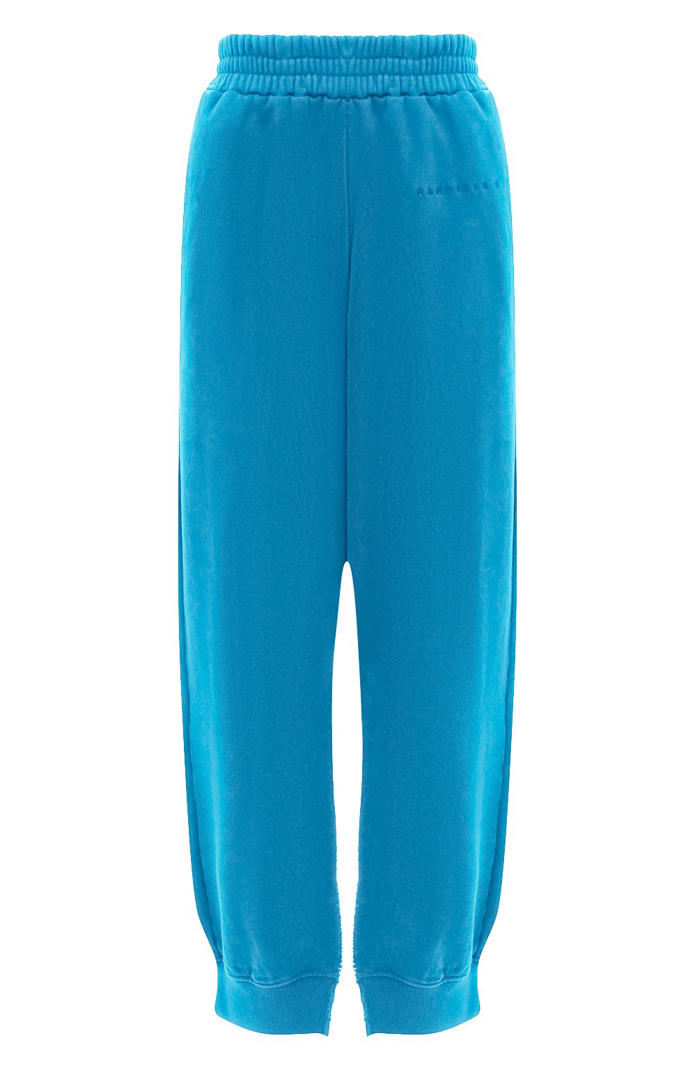 Женские хлопковые брюки MM6 синего цвета, арт. S52KA0376/S25537 | Фото 1 (Силуэт Ж (брюки и джинсы): Широкие; Длина (брюки, джинсы): Стандартные; Женское Кросс-КТ: Брюки-одежда; Материал внешний: Хлопок; Стили: Спорт-шик)