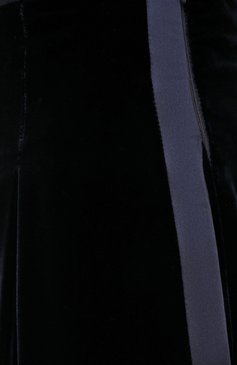 Женские брюки из вискозы и шелка GIORGIO ARMANI синего цвета, арт. 0WHPP0DI/T01FD | Фото 5 (Длина (брюки, джинсы): Удлиненные; Силуэт Ж (брюки и джинсы): Широкие; Стили: Гламурный; Женское Кросс-КТ: Брюки-одежда; Материал внешний: Вискоза)