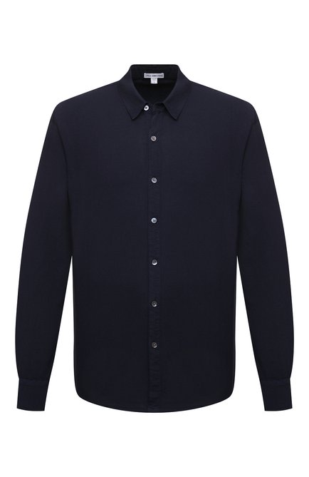 Мужская хлопковая рубашка JAMES PERSE темно-синего цвета по цене 20550 руб., арт. MLC3408 | Фото 1