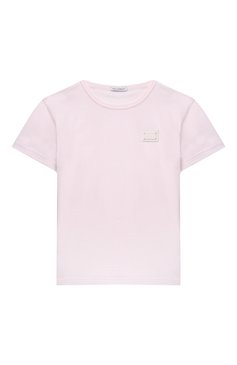 Детская хлопковая футболка DOLCE & GABBANA светло-розового цвета, арт. L4JT7T/G70LK/8-14 | Фото 1 (Рукава: Короткие; Региональные ограничения белый список (Axapta Mercury): RU; Материал сплава: Проставлено; Материал внешний: Хлопок; Мальчики Кросс-КТ: Футболка-одежда; Драгоценные камни: Проставлено; Ростовка одежда: 10 - 11 лет | 140 - 146см, 12 лет | 152 см, 8 лет | 128 см)