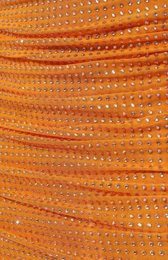 Женская юбка с отделкой стразами SELF-PORTRAIT оранжевого цвета, арт. PF23-174MSK-O | Фото 5 (Стили: Гламурный; Материал внешний: Синтетический материал; Женское Кросс-КТ: Юбка-одежда; Материал сплава: Прос�тавлено; Длина Ж (юбки, платья, шорты): Миди; Материал подклада: Синтетический материал; Драгоценные камни: Проставлено)