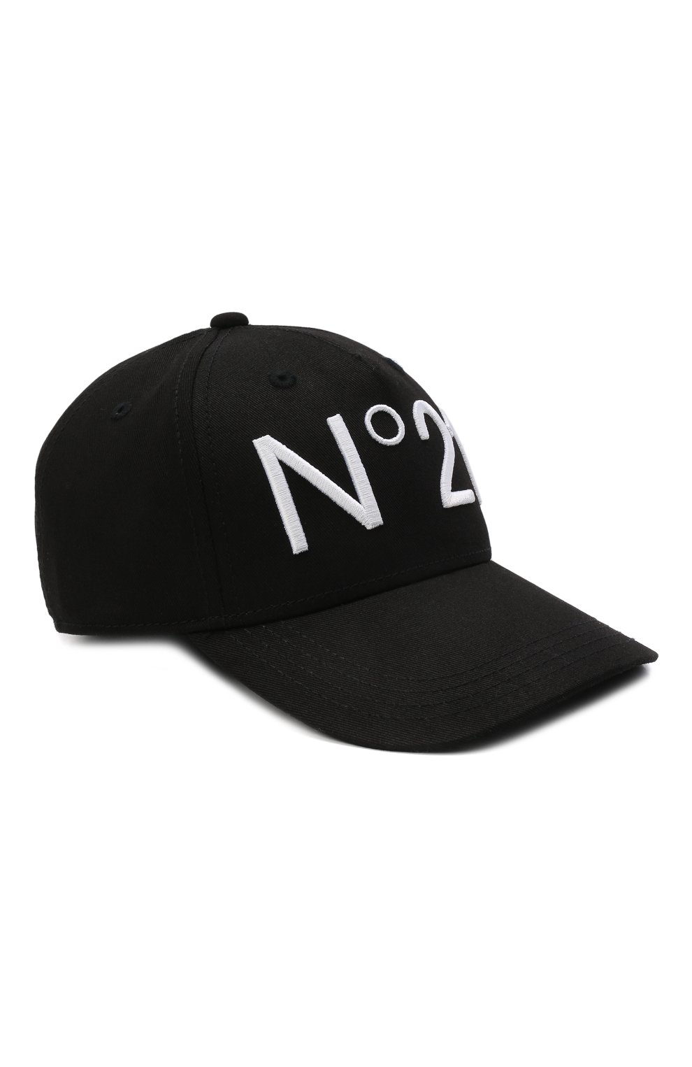 Детская хлопковая бейсболка N21 черного цвета, арт. N2143F/N0041/N21F1U | Фото 1 (Материал: Текстиль, Хлопок; Статус проверки: Проверена категория)