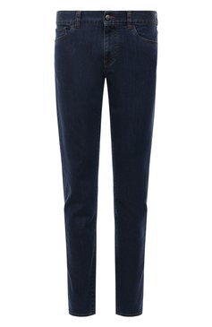 Мужские джинсы CANALI темно-синего цвета, арт. 93720/PD00018 | Фото 1 (Силуэт М (брюки): Прямые; Кросс-КТ: Деним; Длина (брюки, джинсы): Стандартные; Материал внешний: Хлопок, Деним; Стили: Кэжуэл)