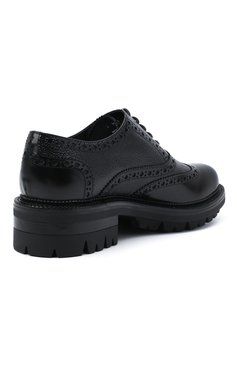 Мужские кожаные оксфорды DSQUARED2 черного цвета, арт. LUM0054 14410001 | Фото 4 (Мужское Кросс-КТ: Броги-обувь; Материал внутренний: Натуральная кожа; Стили: Классический)