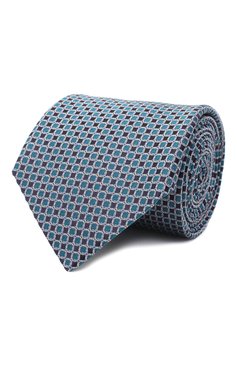 Мужской шелковый галстук LANVIN бирюзового цвета, арт. 3178/TIE | Фото 1 (Принт: С принтом; Материал: Текстиль, Шелк)