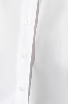 Женская хлопковая рубашка TOTEME белого цвета, арт. CAPRI 193-708-709 | Фото 5 (Рукава: Длинные; Принт: Без принта; Женское Кросс-КТ: Рубашка-одежда; Длина (для топов): Удлиненные; Материал сплава: Проставлено; Материал внешний: Хлопок; Драгоценные камни: Проставлено)