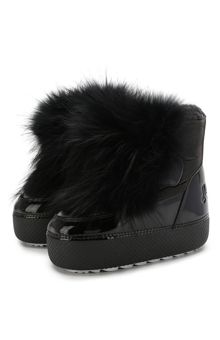 Детские утепленные сапоги JOG DOG черного цвета, арт. 1410R/ZAFF FLASH_BLKBLK/36-41 | Фото 1 (Материал утеплителя: Шерсть, Натуральный мех; Материал внешний: Текстиль, Экокожа; Кросс-КТ: полусапоги; Статус проверки: Проверена категория)