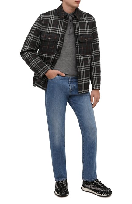 Мужская утепленная куртка-рубашка BURBERRY темно-серого цвета, арт. 8043838 | Фото 2 (Матери ал внешний: Шерсть; Рукава: Длинные; Материал подклада: Синтетический материал; Длина (верхняя одежда): Короткие; Мужское Кросс-КТ: шерсть и кашемир, утепленные куртки; Кросс-КТ: Куртка; Стили: Кэжуэл; Региональные ограничения белый список (Axapta Mercury): RU)