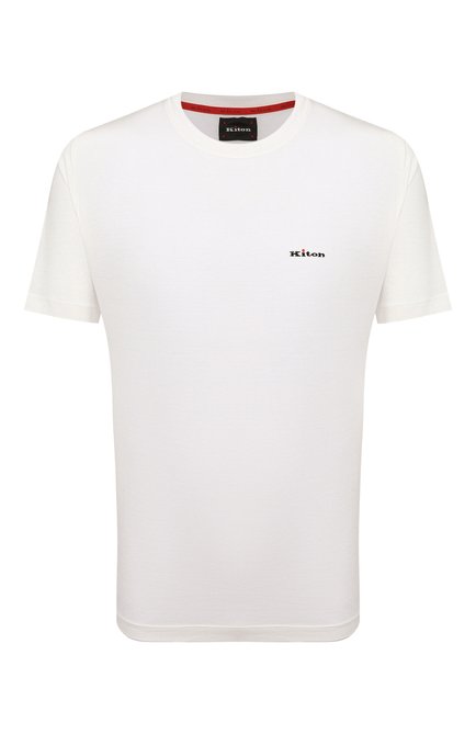 Мужская хлопковая футболка KITON белого цвета по цене 96500 руб., арт. UK1274L | Фото 1