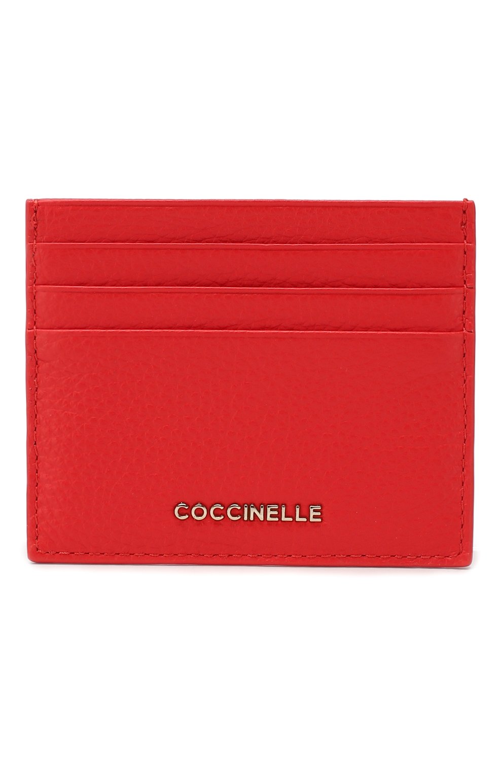 Женский кожаный футляр для кредитных карт COCCINELLE красного цвета, арт. E2 FW5 12 95 01 | Фото 1 (Материал: Натуральная кожа)