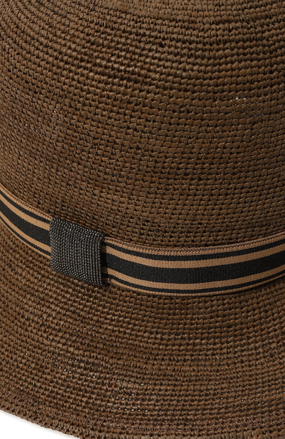 Женская шляпа BRUNELLO CUCINELLI коричневого цвета, арт. MCAP9B1061 | Фото 4 (Материал: Растительное волокно)