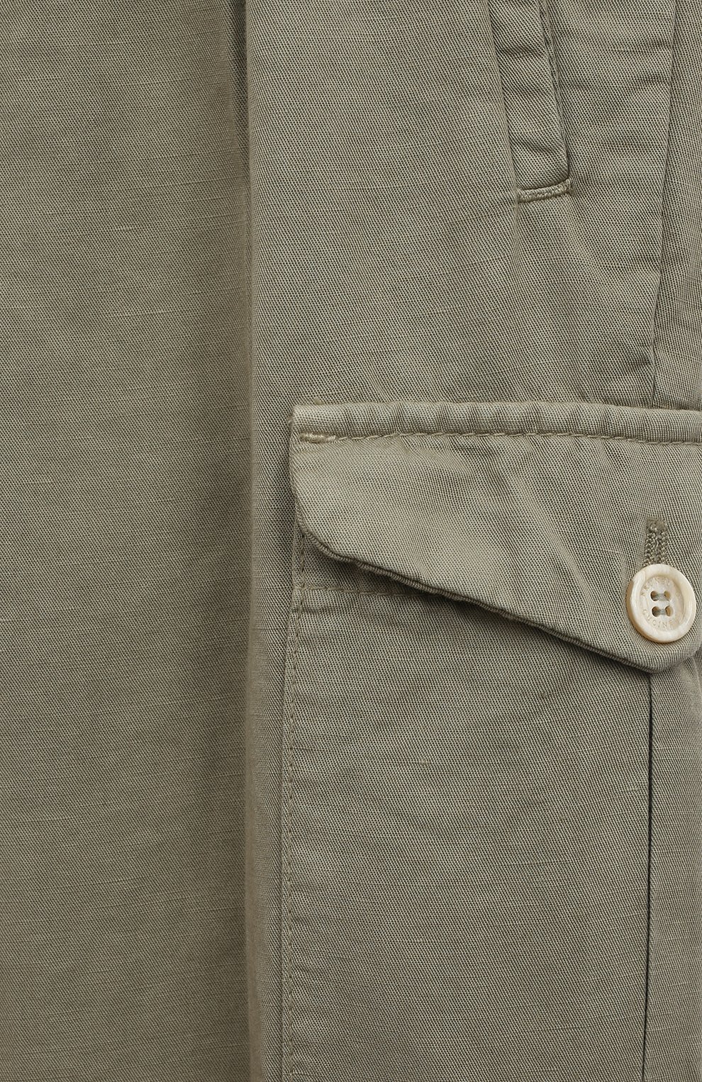 Детские брюки-карго изо льна и хлопка BRUNELLO CUCINELLI хаки цвета, арт. B291DP115B | Фото 3 (Случай: Повседневный; Материал внешний: Хлопок, Лен)