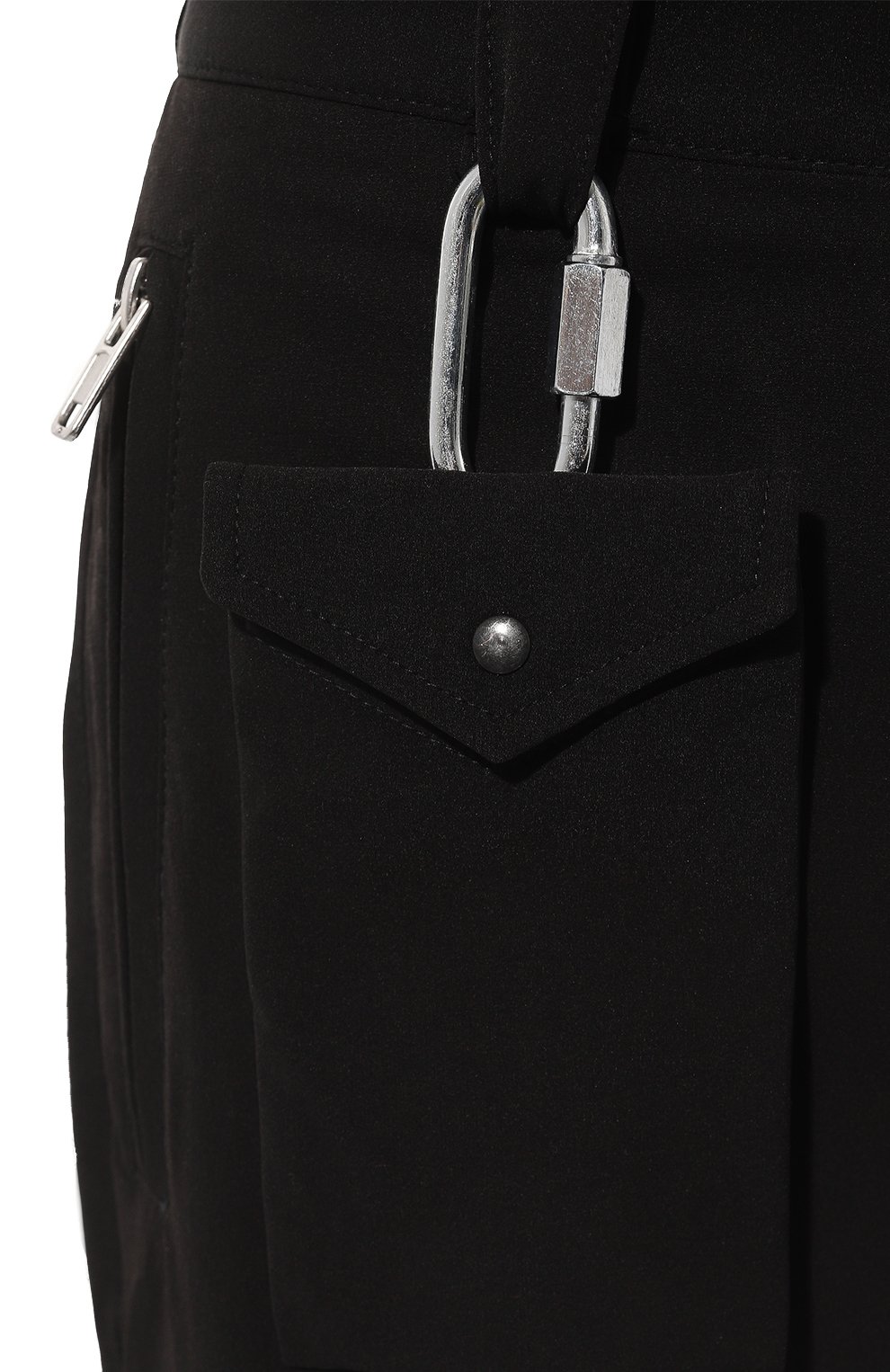 Женские брюки WHO/AM черного цвета, арт. MP1-P231-BLK | Фото 5 (Силуэт Ж (брюки и джинсы): Широкие; Длина (брюки, джинсы): Стандартные; Женское Кросс-КТ: Брюки-одежда; Материал сплава: Проставлено; Стили: Спорт-шик; Драгоценные камни: Проставлено)