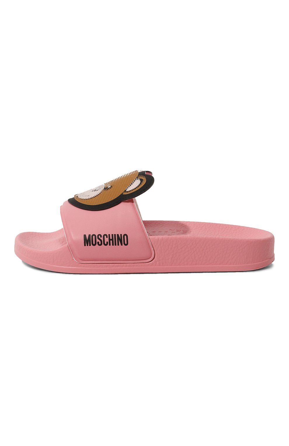 Детские шлепанцы MOSCHINO розового цвета, арт. 74490/28-35 | Фото 2 (Материал сплава: Проставлено; Нос: Не проставлено; Материал внутренний: Текстиль; Материал внешний: Пластик, Резина)