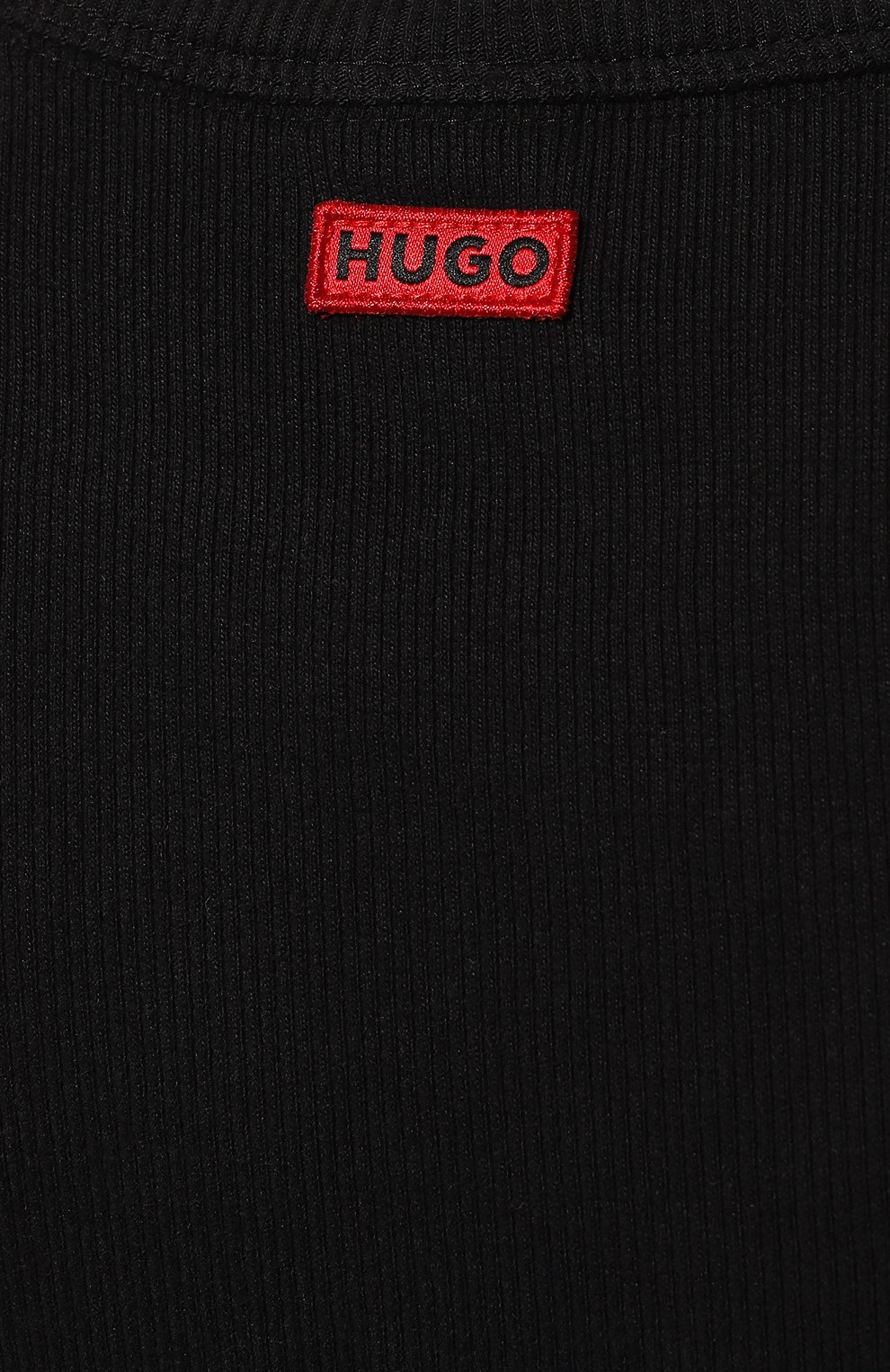 Женская черная хлопковая майка HUGO купить в интернет-магазине ЦУМ, арт ...