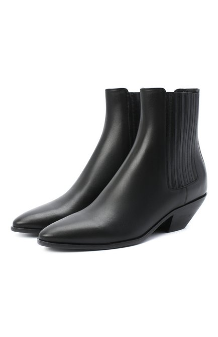Женские кожаные ботинки west SAINT LAURENT черного цвета по цене 83950 руб., арт. 549214/CY500 | Фото 1