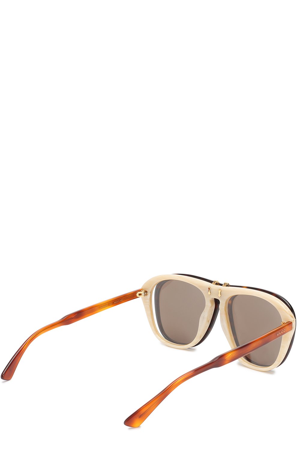Женские солнцезащитные очки GUCCI коричневого цвета, арт. 0087 002 | Фото 4 (Материал внутренний: Не назначено; Региональные ограничения белый список (Axapta Mercury): Не проставлено, RU; Нос: Не проставлено; Тип очков: С/з)