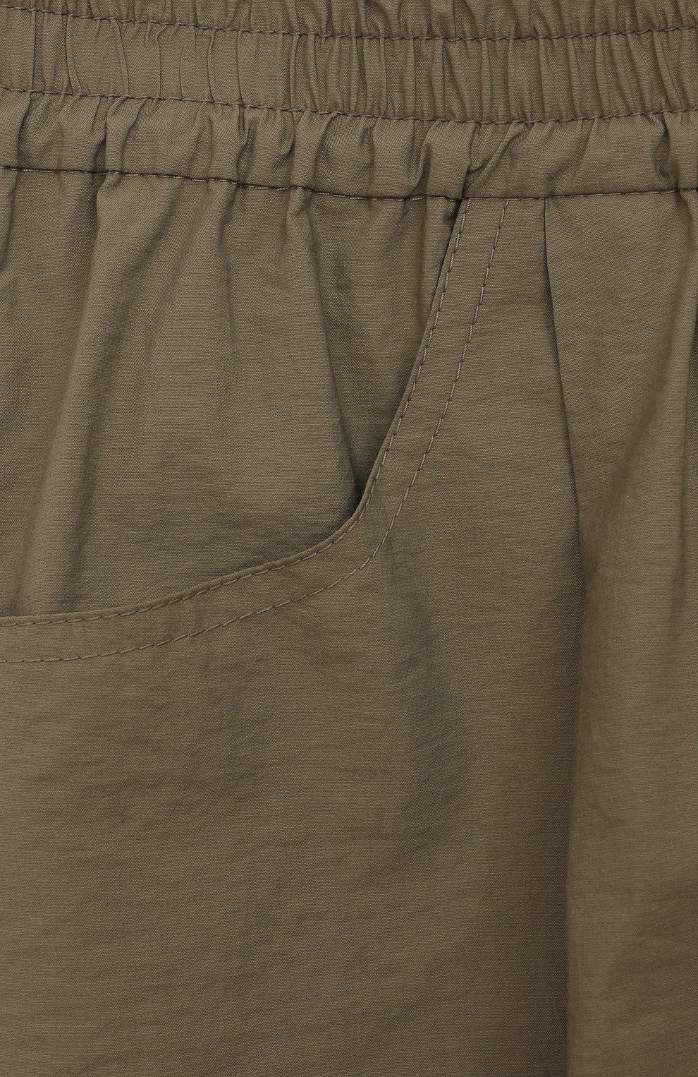 Детские хлопковые брюки BRUNELLO CUCINELLI хаки цвета, арт. B0F79P058C | Фото 3 (Случай: Повседневный; Материал внешний: Хлопок)