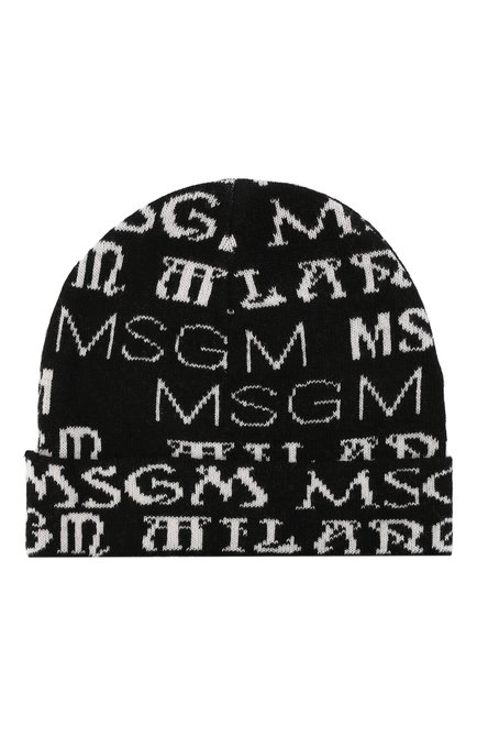 Детского шапка MSGM KIDS черного цвета, арт. MS027837 | Фото 2 (Материал: Синтетический материал, Текстиль, Шерсть, Вискоза)