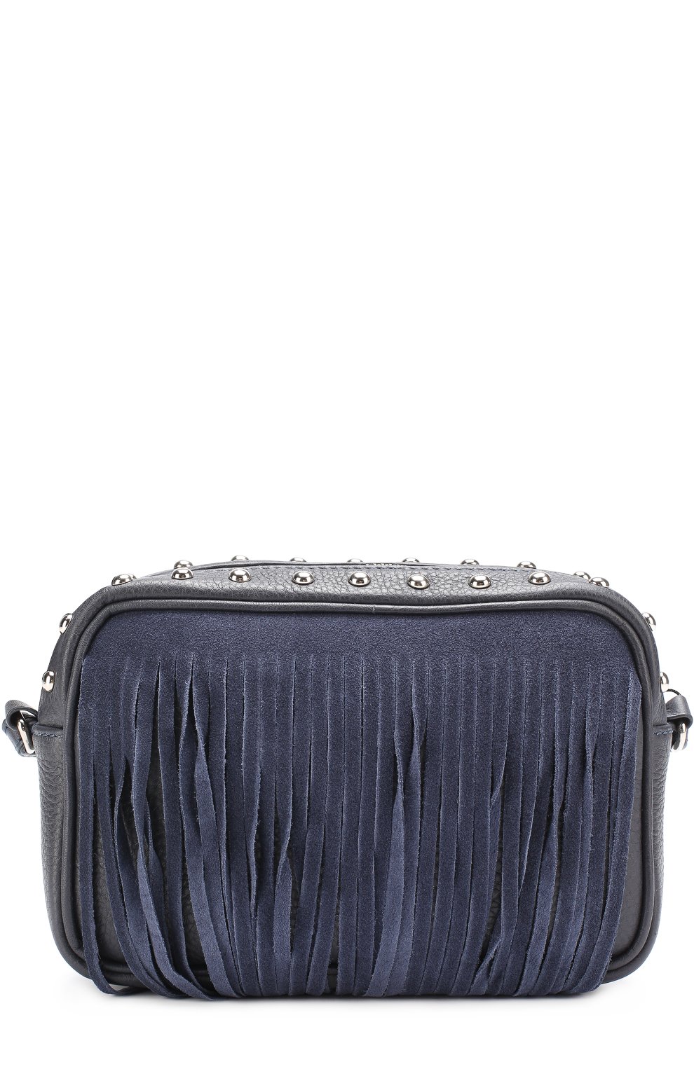 Кожаная сумка с бахромой и заклепками DESIGNERS, REMIX GIRLS детская  темно-синего цвета — купить в интернет-магазине ЦУМ, арт. 13437