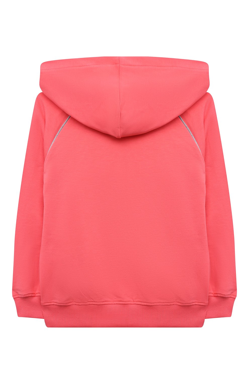 Детский хлопковое худи MOSCHINO кораллового цвета, арт. HUF05Q/LDA13/4A-8A | Фото 2 (Рукава: Длинные; Материал сплава: Проставлено; Материал внешний: Хлопок; Драгоценные камни: Проставлено; Девочки Кросс-КТ: Худи-одежда; Ростовка одежда: 5 лет | 110 см, 6 лет | 116 см, 8 лет | 128 см)