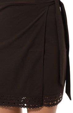 Женская юбка-парео LISE CHARMEL темно-коричневого цвета, арт. ASA6515 | Фото 5 (Женское Кросс-КТ: Юбка-пляжная одежда, Юбка-одежда; Длина Ж (юбки, платья, шорты): Мини; Материал внешний: Синтетический материал; Стили: Спорт-шик)