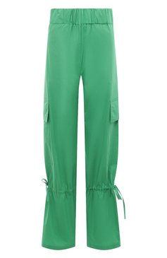 Женские хлопковые брюки ERIKA CAVALLINI зеленого цвета, арт. S3/P/P3SJ08 | Фото 1 (Длина (брюки, джинсы): Стандартные; Женское Кросс-КТ: Брюки-одежда; Силуэт Ж (брюки и джинсы): Прямые; Материал сплава: Проставлено; Материал внешний: Хлопок; Драгоценные камни: Проставлено; Стили: Кэжуэл)