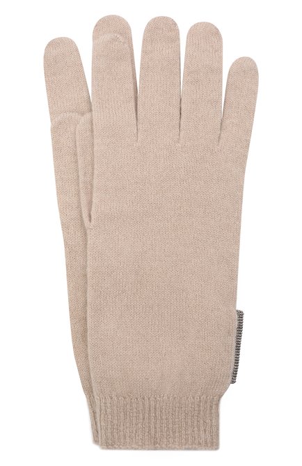 Детские кашемировые перчатки BRUNELLO CUCINELLI бежевого цвета, арт. B12M14589C | Фото 1 (Материал: Кашемир, Шерсть, Текстиль)