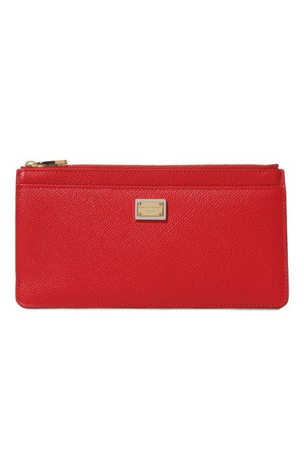Женский кожаный футляр для кредитных карт DOLCE & GABBANA красного цвета, арт. BI1265/A1001 | Фото 1 (М атериал: Натуральная кожа)