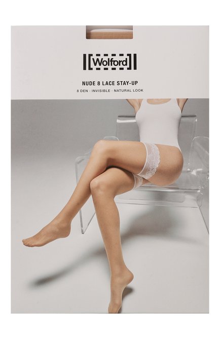 Женские капроновые чулки WOLFORD кремвого цвета, арт. 20207 | Фото 1 (Материал внешний: Синтетический материал)