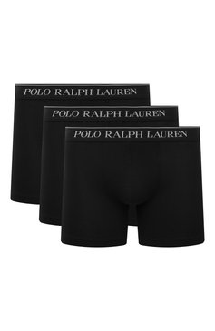Мужские комплект из трех боксеров POLO RALPH LAUREN черного цвета, арт. 714835887/002 | Фото 1 (Кросс-КТ: бельё; Материал внешний: Хлопок; Мужское Кросс-КТ: Трусы)